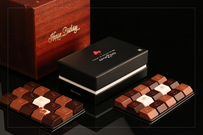 Holiday Gift Ideas Online. Decorative wood boxes filled with premier chocolate treats