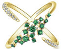 Holiday Gift Ideas Online Beautiful handcrafted gold ring with emerald stones 