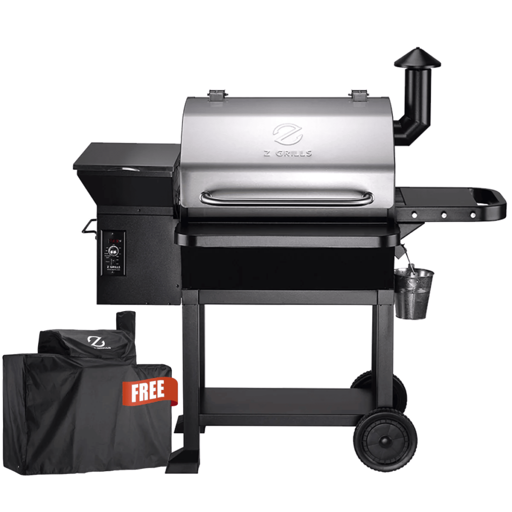  picture of the most popular model for the best wood pellet smoker grill with silver coloring